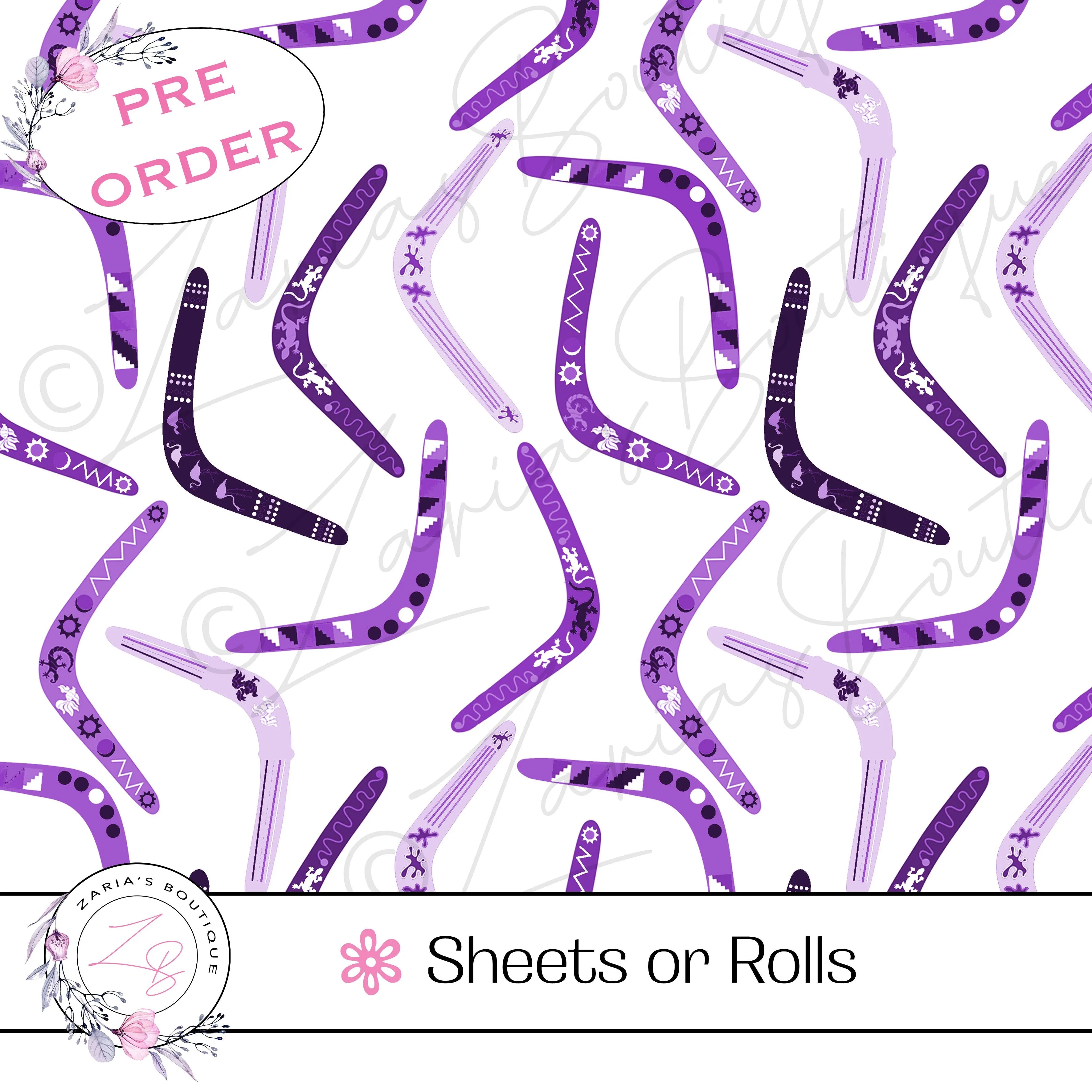 ⋅ Aussie Animals & Boomerangs ⋅ Exclusive Premium Vegan Faux Leather ⋅ Sheets Bundles or Rolls! ⋅