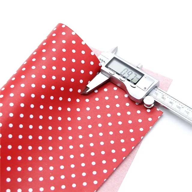 ⋅ Baby Blue & White Polka Dots ⋅ Smooth Vegan Faux Leather