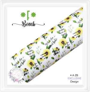 ⋅ F Bomb Sunflower Floral ⋅ Exclusive Luxe Vegan Faux Leather ⋅ Sheets or Rolls! ⋅