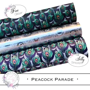 ⋅ Peacock Parade ⋅ Green Silver Navy Blue ⋅ Vegan Faux Leather ⋅