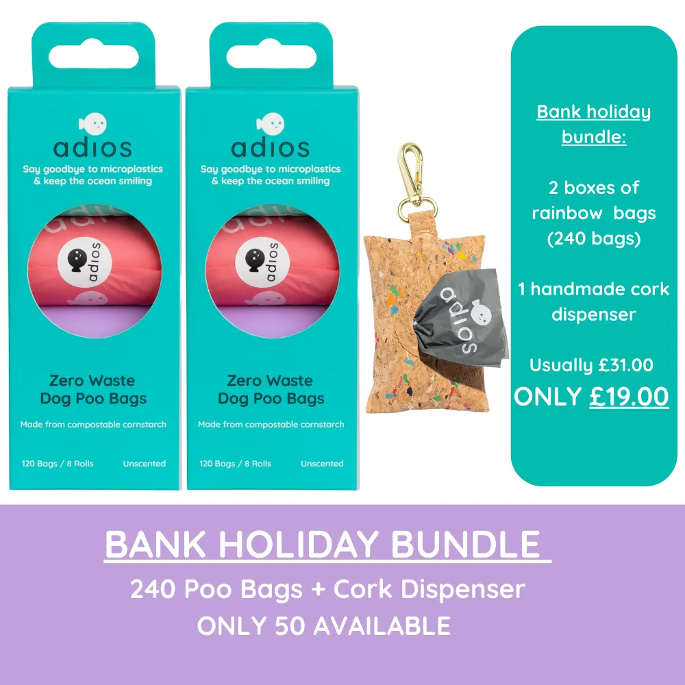 🌈 The Eco Walk Bundle – 240 Bags   Handmade Cork Dispenser