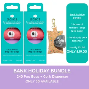 🌈 The Eco Walk Bundle – 240 Bags   Handmade Cork Dispenser