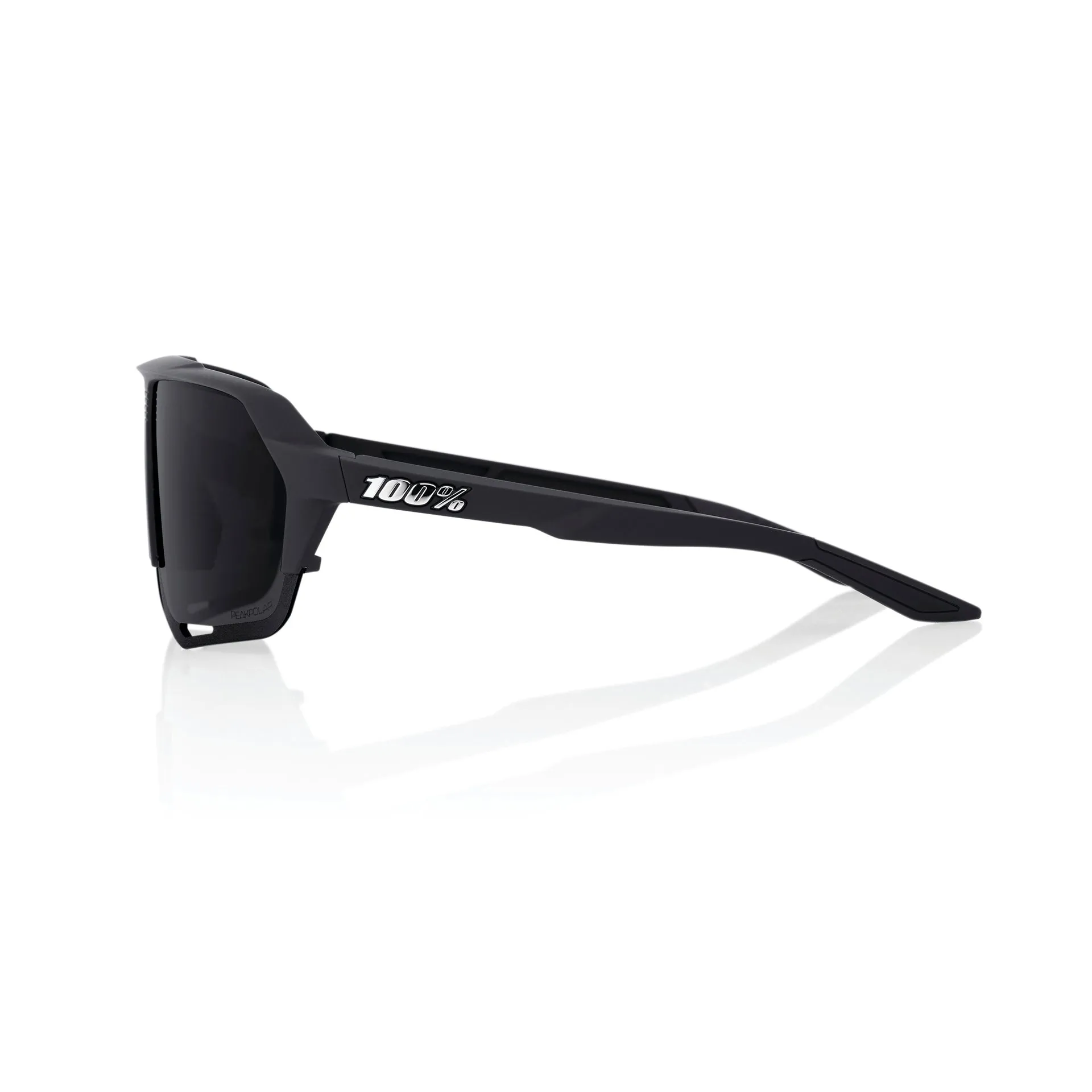 100% Norvik Sunglasses Matte Black with Grey Peakpolar Lens