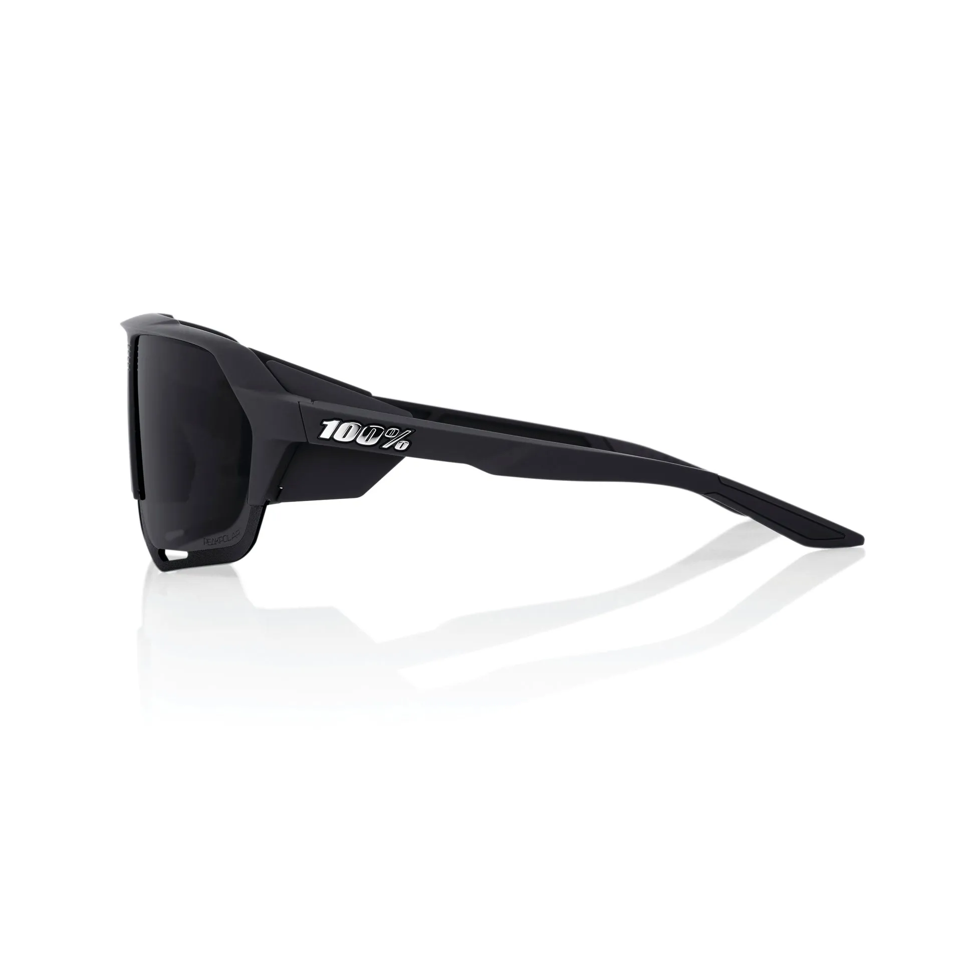 100% Norvik Sunglasses Matte Black with Grey Peakpolar Lens