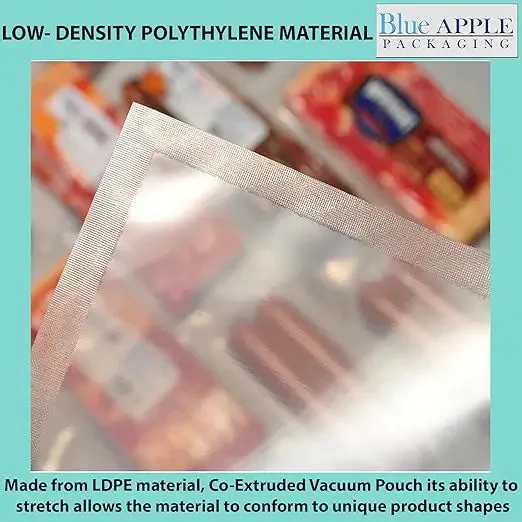 10X10 inches Vacuum Seal Bags for Food Packaging 3 Mil Co-Extruded