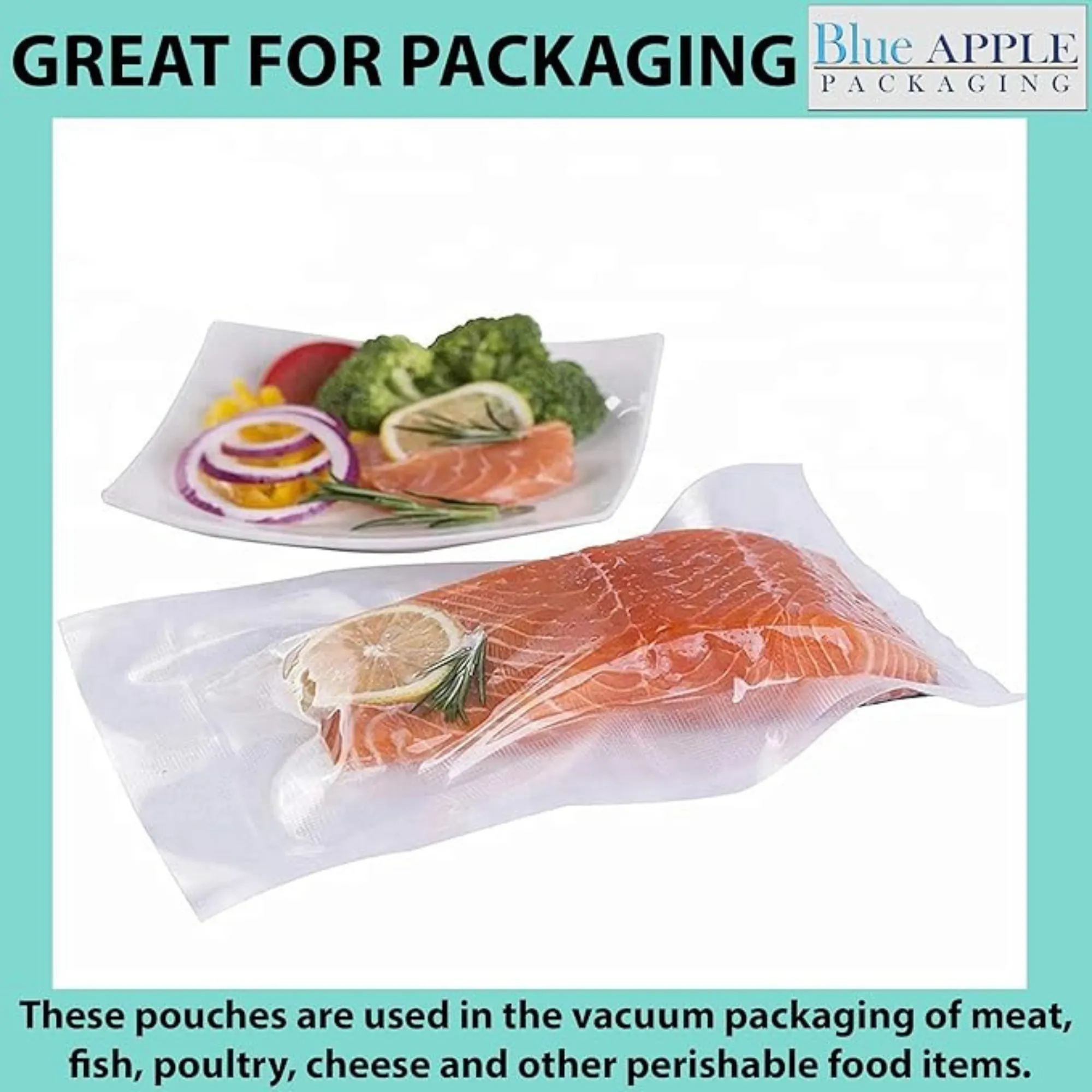 10X15 inches Vacuum Pouches Laminated 3 Mil Poly-Nylon (PN)