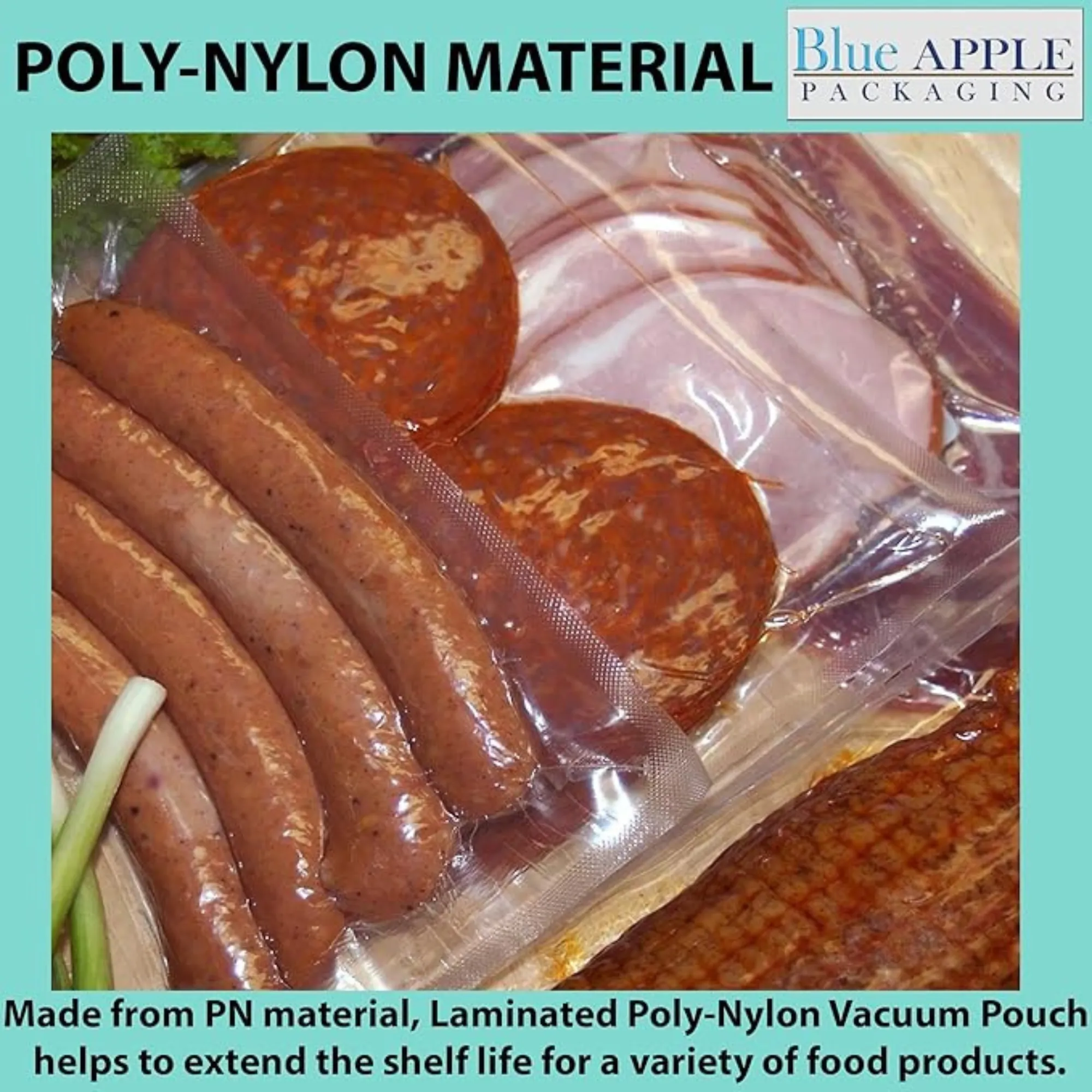 10X15 inches Vacuum Pouches Laminated 3 Mil Poly-Nylon (PN)