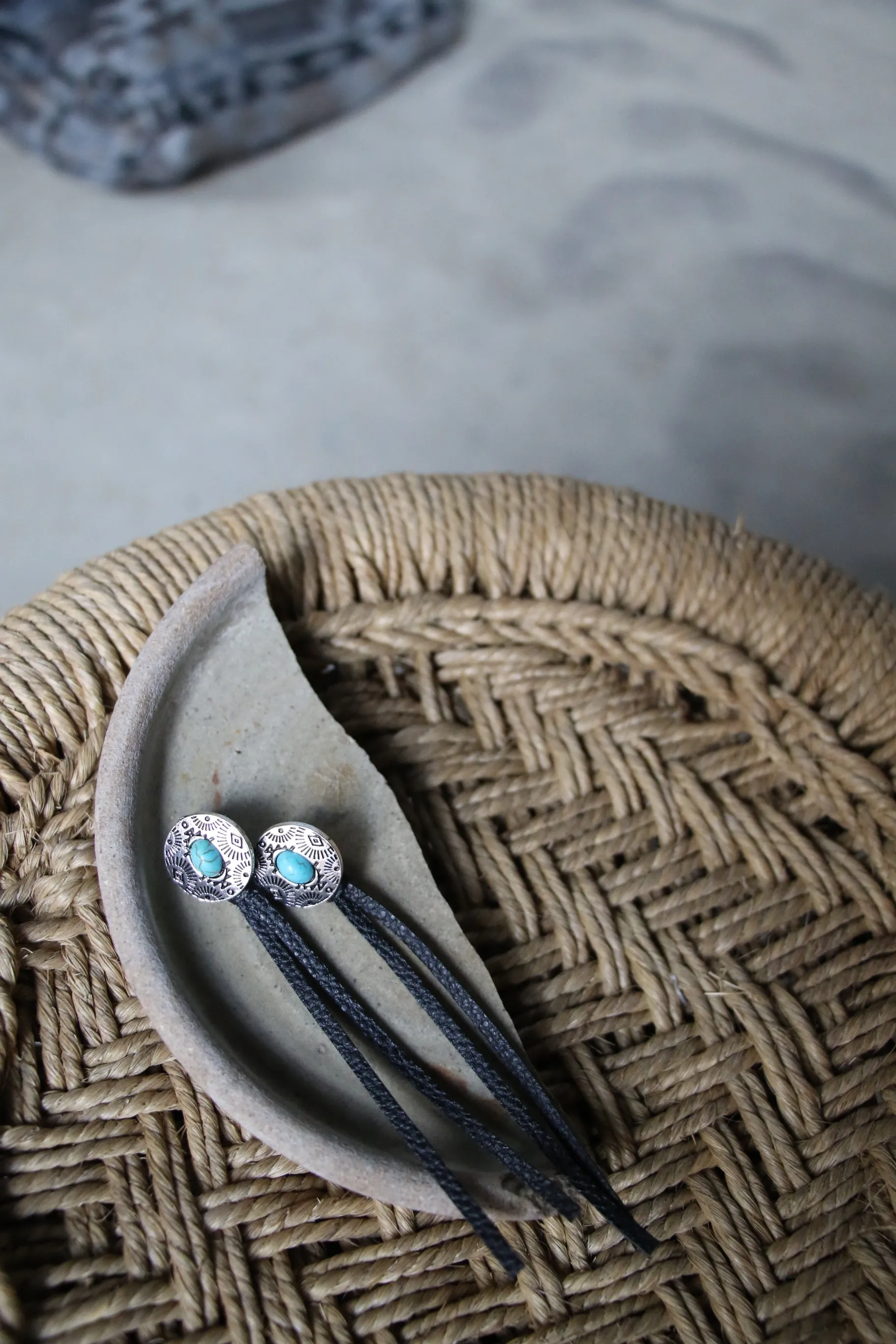 122359 Silver Stud with Faux Leather