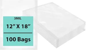 12X18 inches Vacuum Seal Bags for Food Packaging 3 Mil Co-Extruded