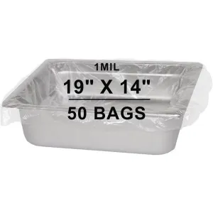 19X14 inches Pan Liners Poly Nylon 1 Mil Third and Quarter Pans Med and Deep PN