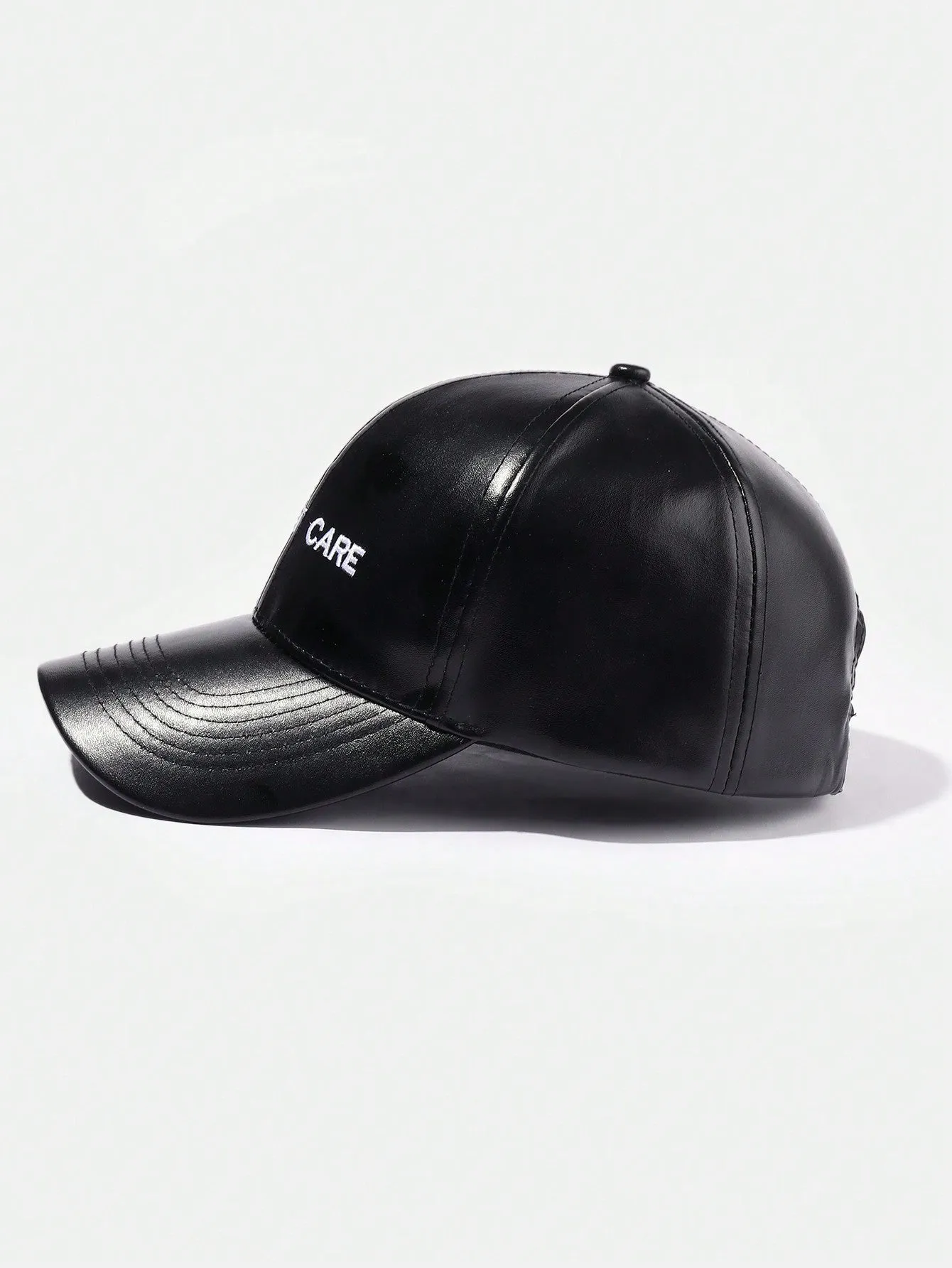 1pc Letter Printed Leather Baseball Cap