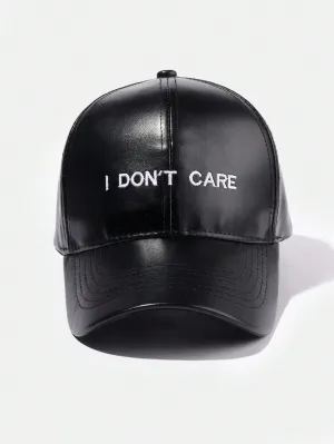 1pc Letter Printed Leather Baseball Cap