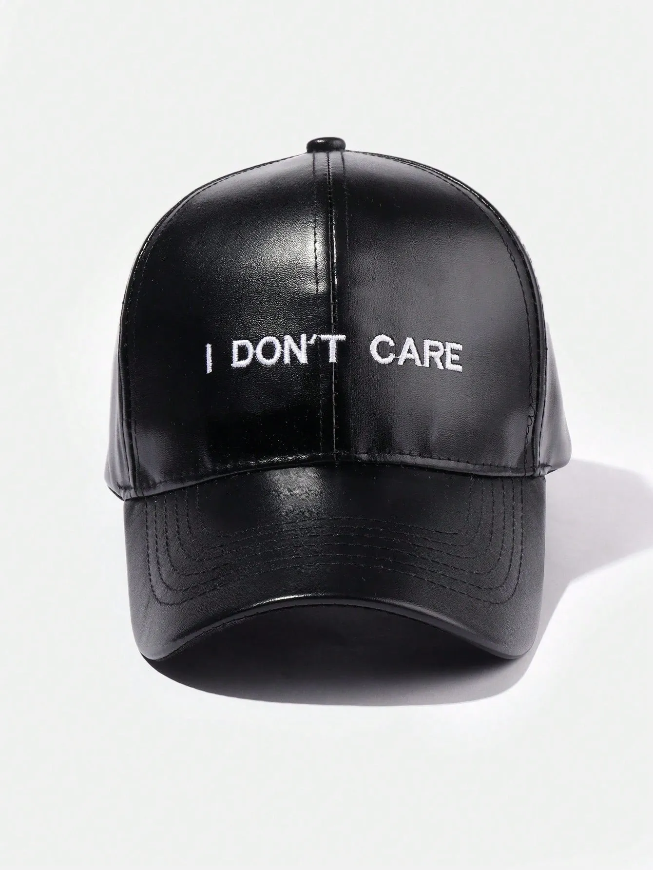 1pc Letter Printed Leather Baseball Cap