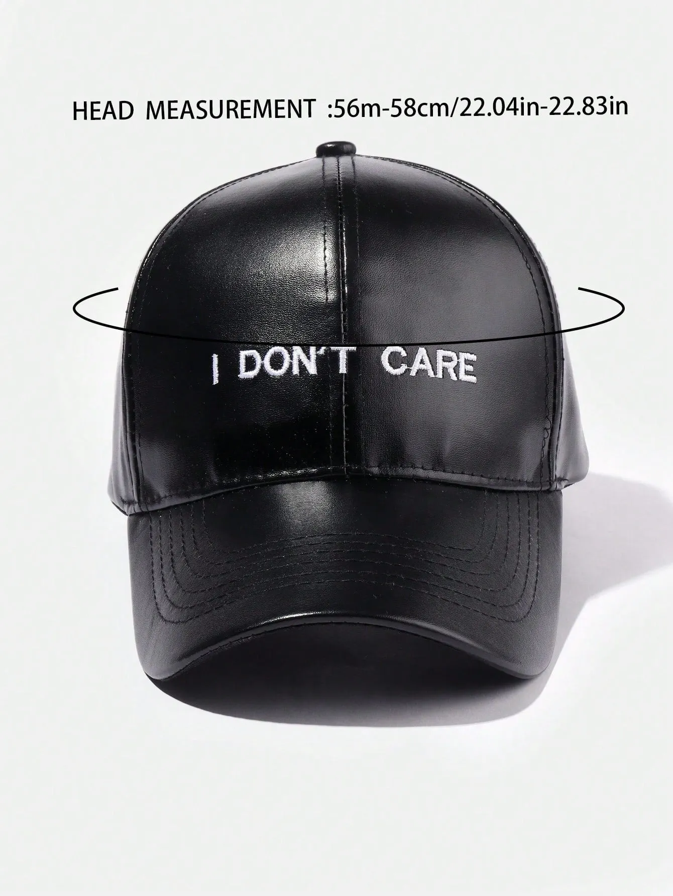 1pc Letter Printed Leather Baseball Cap