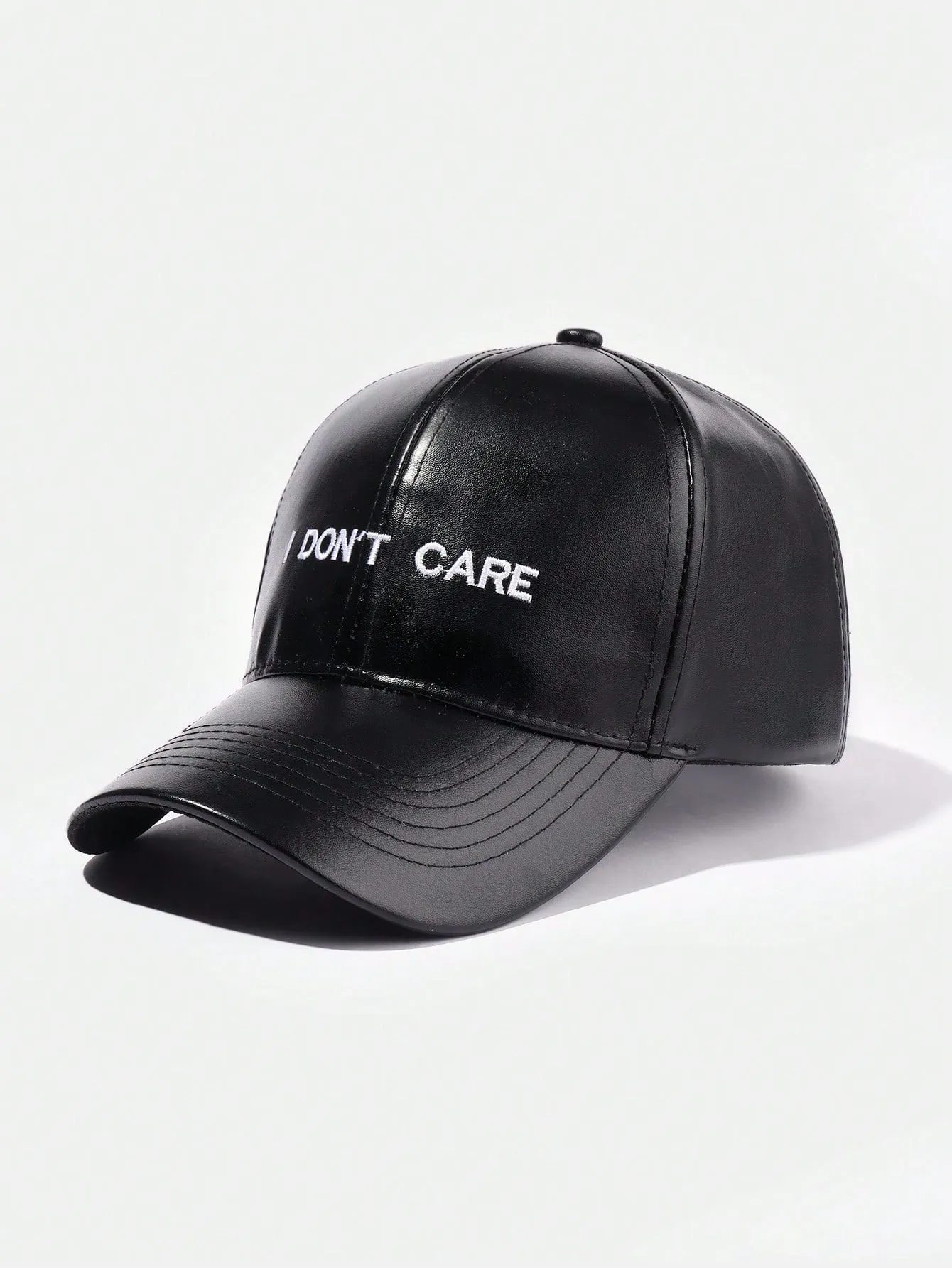 1pc Letter Printed Leather Baseball Cap