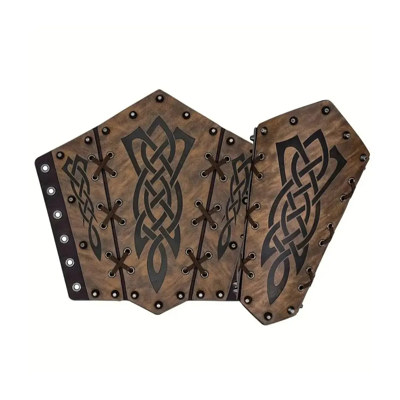 2 Pcs Medieval Embossed Arm Bracers, Retro Faux Leather Knight Arm Gauntlets, Vintage Renaissance Arm Guards