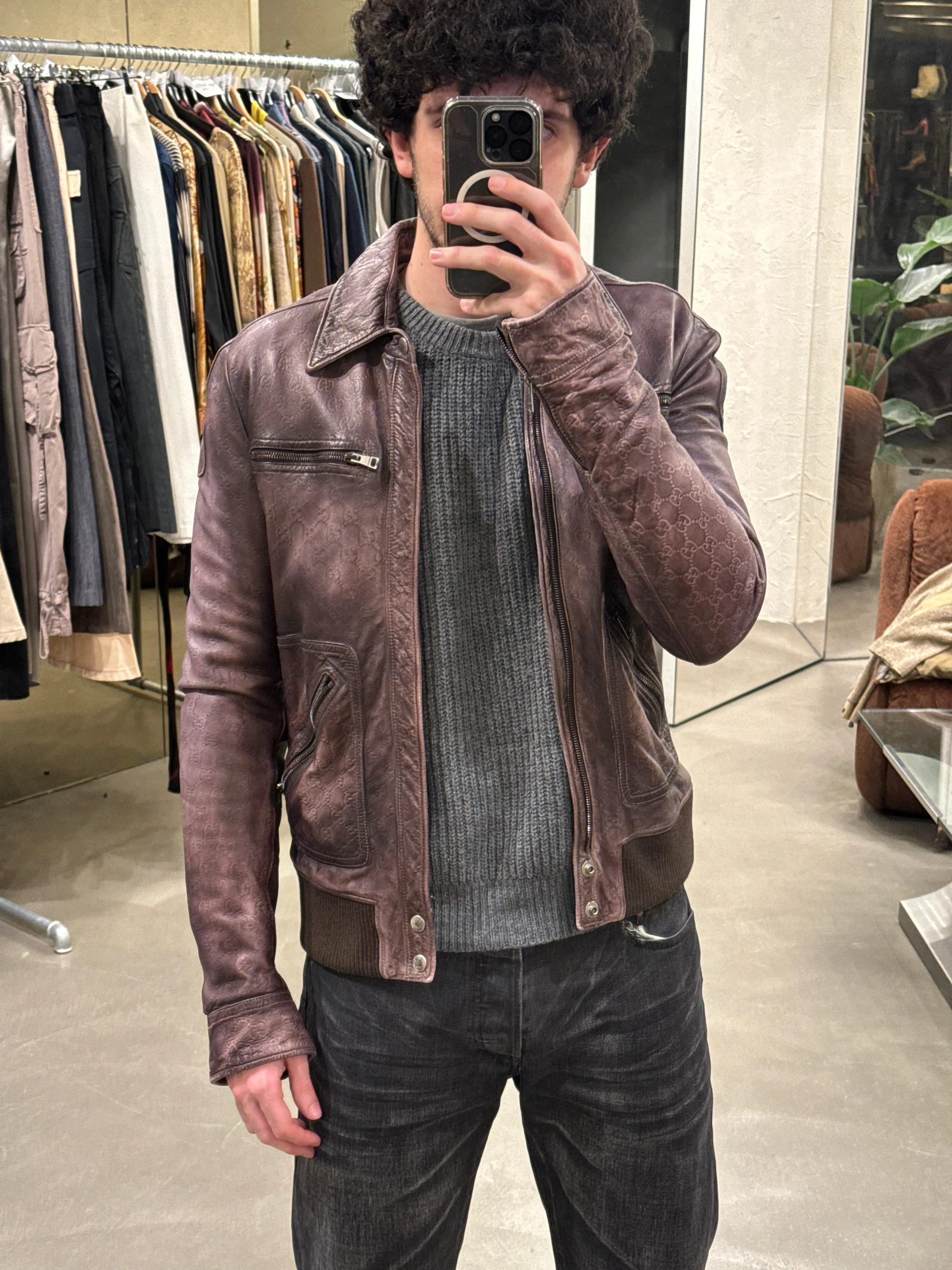 2010s Gucci “Guccissima” monogram leather jacket