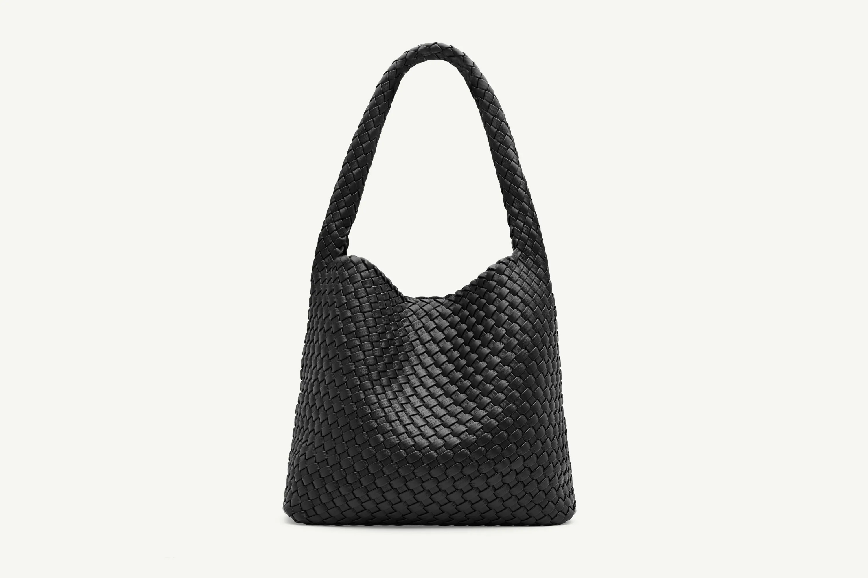20.57 Black Recycled Alt-Leather Woven Large Tote