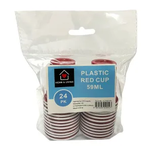 24pk Plastic Red Cup 59ml
