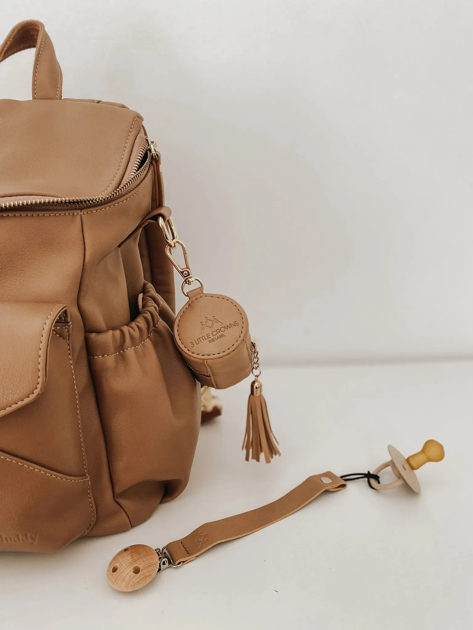 3 Little Crowns Vegan Leather Dummy Case - Tan