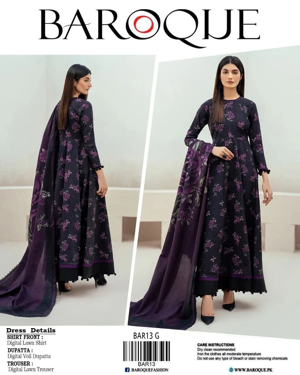 3pcs Women's Unstitched Affordable Lawn Printed Suit