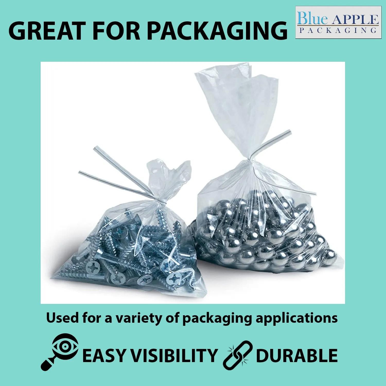3X18 inches Clear Flat Poly Bags 3Mil Open Top (LDPE)