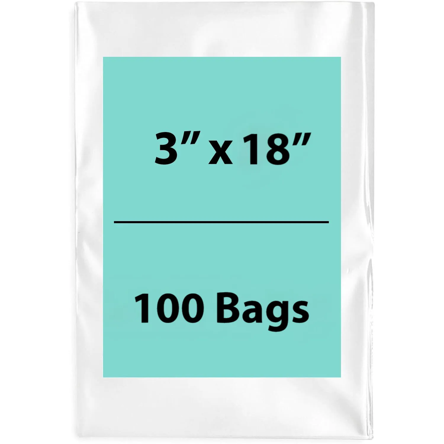 3X18 inches Clear Flat Poly Bags 3Mil Open Top (LDPE)