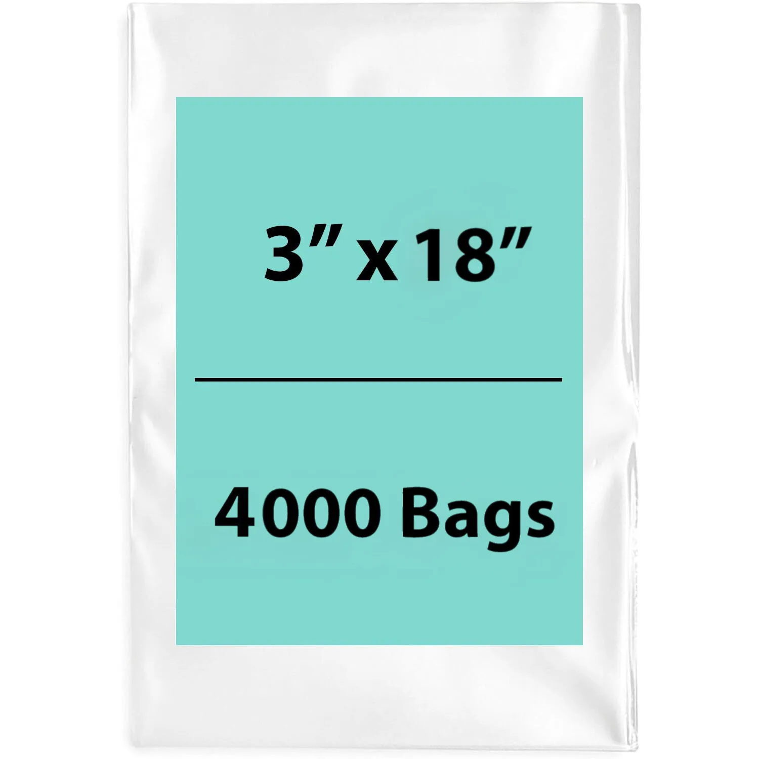 3X18 inches Clear Flat Poly Bags 3Mil Open Top (LDPE)