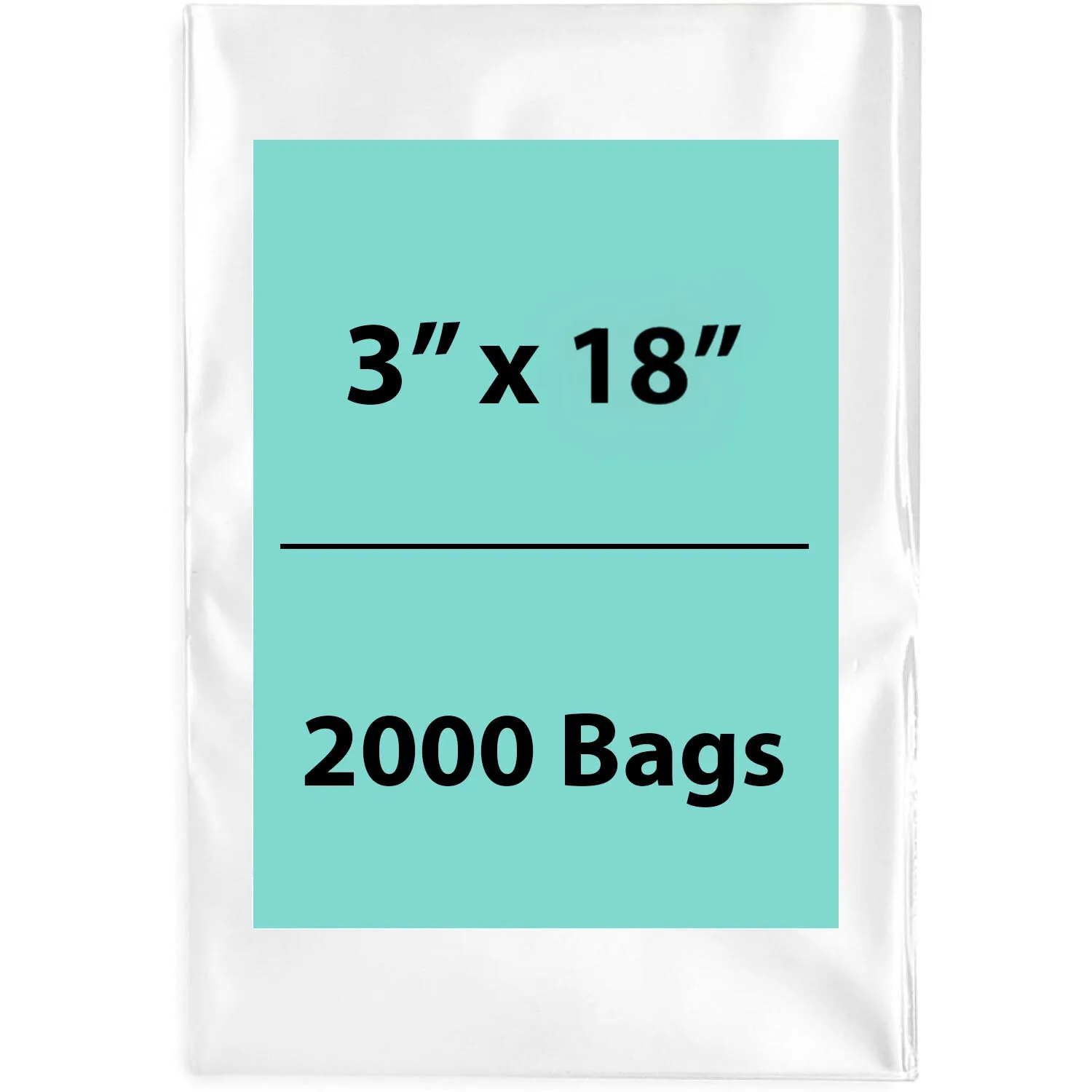 3X18 inches Clear Flat Poly Bags 3Mil Open Top (LDPE)
