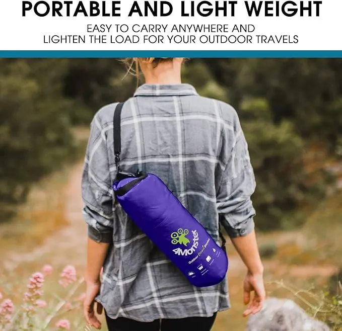 4Monster Down Camping Blanket - Outdoor Travel Quilt Puffy 650 Fill, Packable, Lightweight,Wind & Waterproof | Ideal for Stadium, Backpacking,Picnics, Beach and Hiking