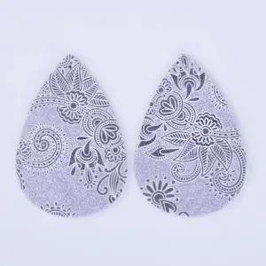 56*38*2mm Faux Leather Teardrop Charm Pendants with holes Vegan Leather Teardrop earring shapes DIY jewelry 4pcs 102462