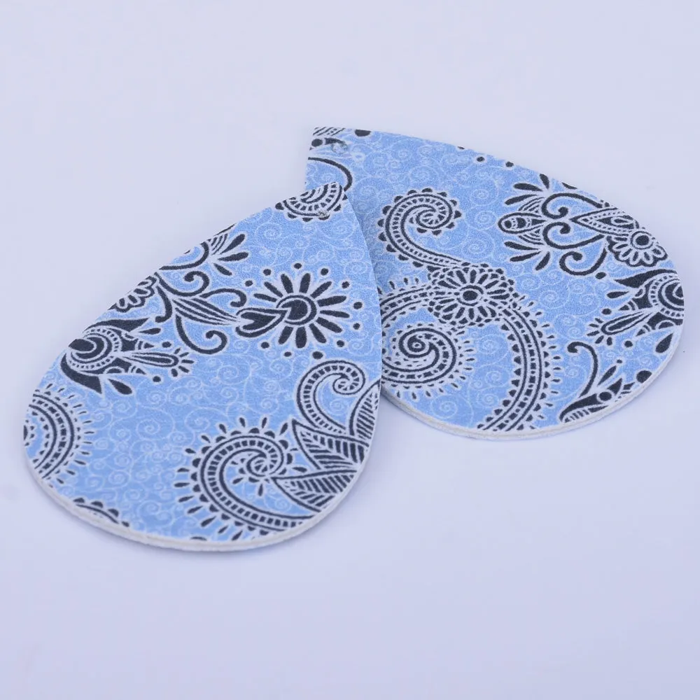 56*38*2mm Faux Leather Teardrop Charm Pendants with holes Vegan Leather Teardrop earring shapes DIY jewelry 4pcs 102462