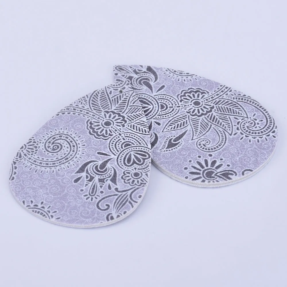 56*38*2mm Faux Leather Teardrop Charm Pendants with holes Vegan Leather Teardrop earring shapes DIY jewelry 4pcs 102462