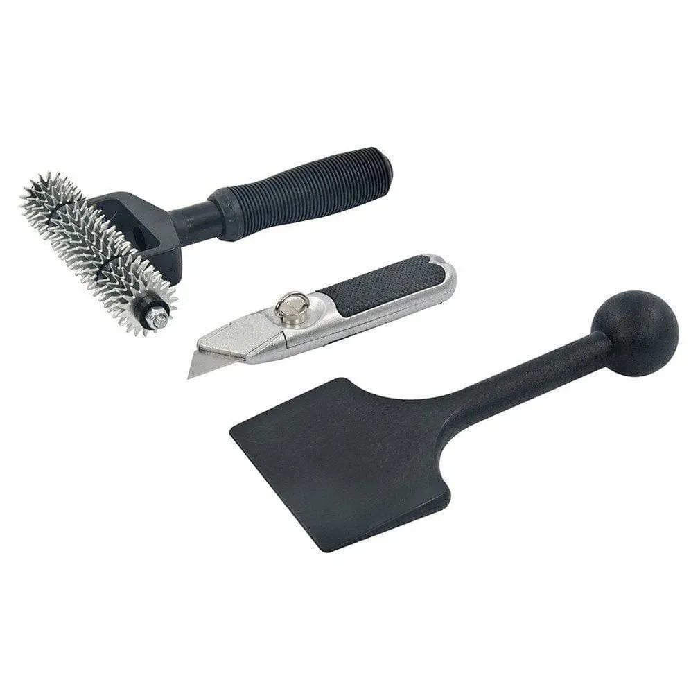5PC CARPET FITTING TOOL KIT inc KNEE KICKER SEAM ROLLER STAIR PRESS CANVAS BAG