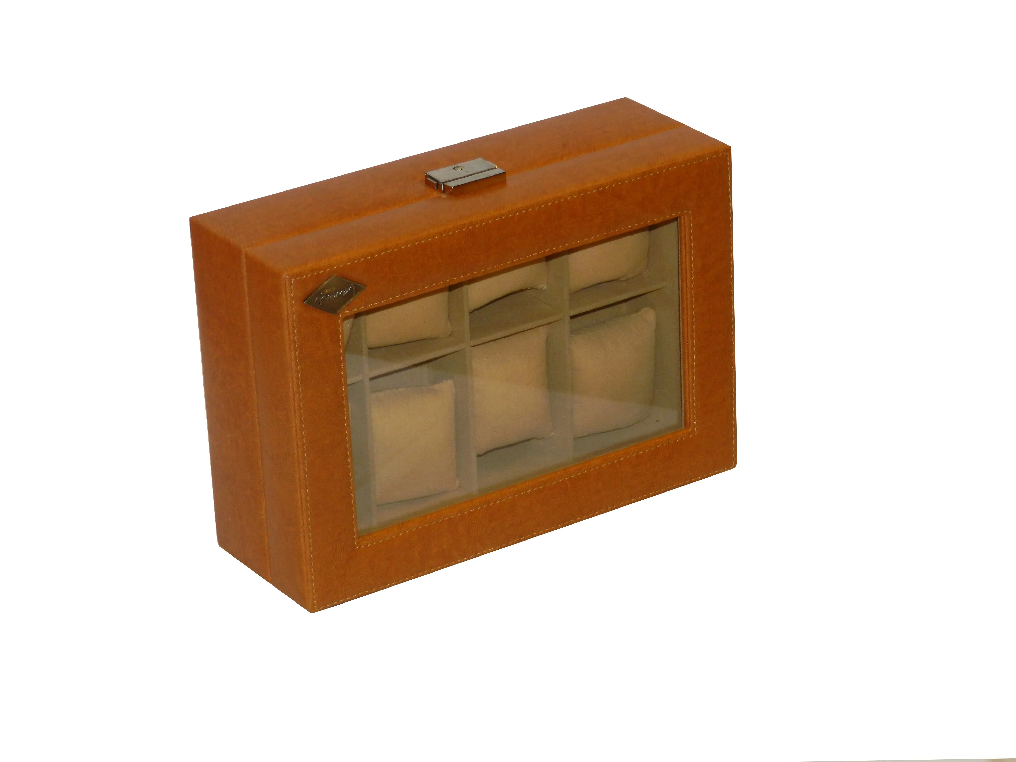 8 Slot Vegan Leather  Watch Box with Glass Top