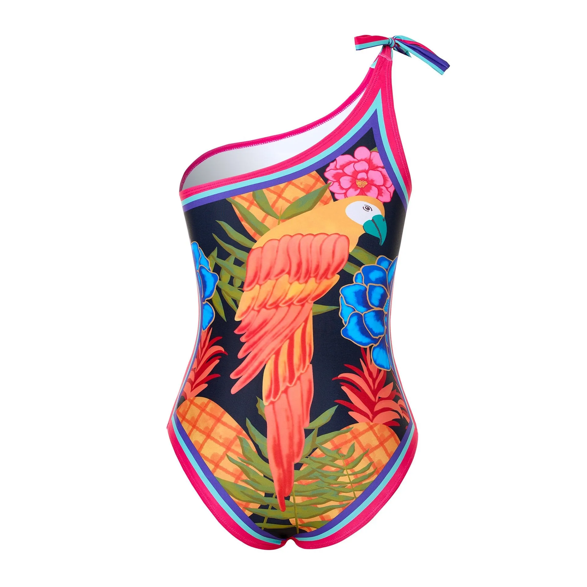 84Volt  Parrot Pattern Printed Skirt Swimsuit Set - As shown / S
