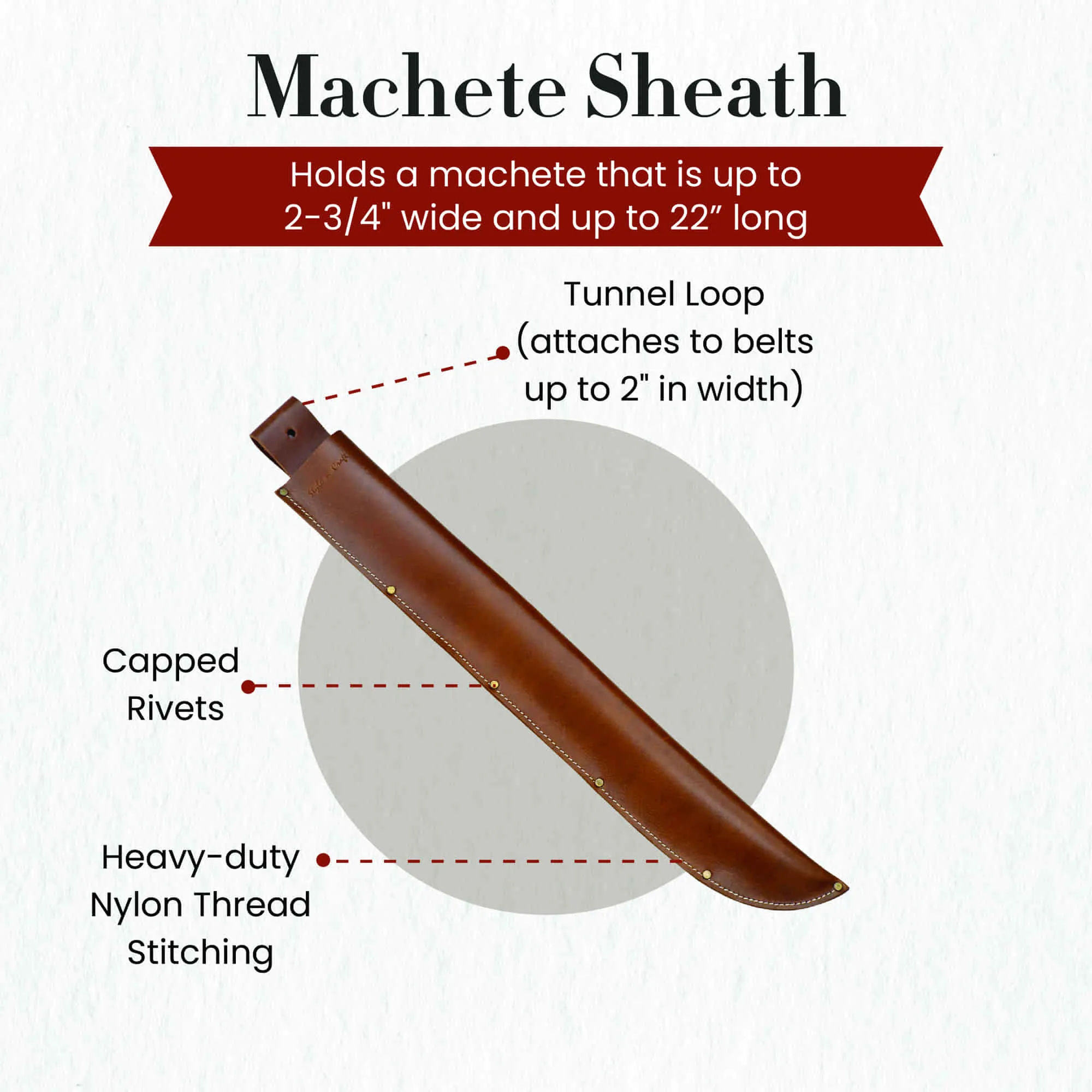 98028 - 22 Inch Machete Sheath in Heavy Duty Full Grain Leather | Style n Craft