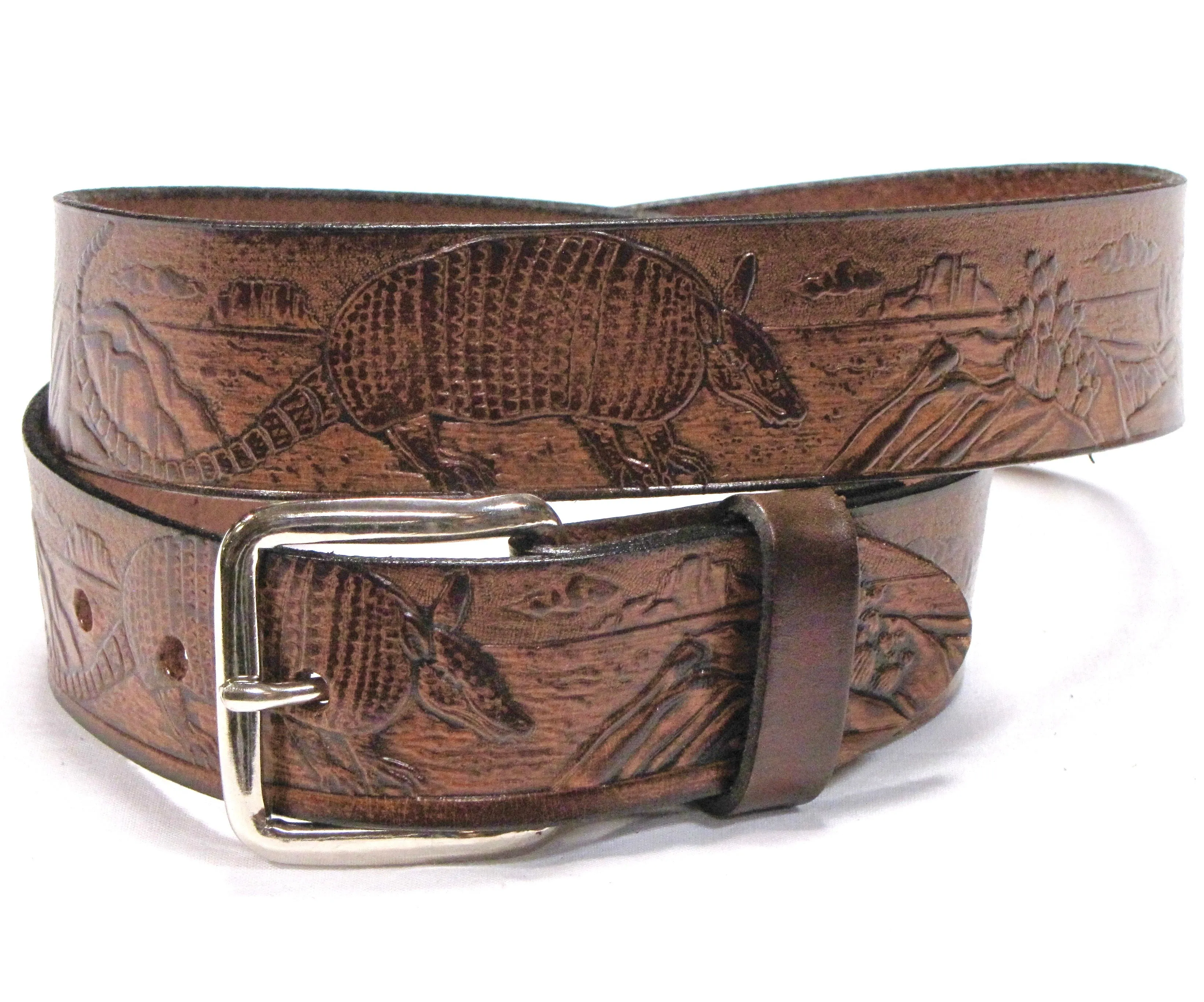 A110  1 1/2" Antique Finish Belt- Desert Life