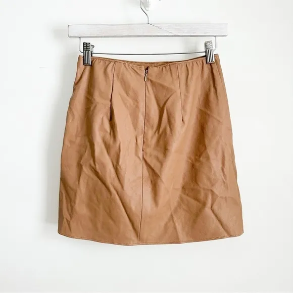 Abercrombie &amp; Fitch Tan Faux Leather Mini Skirt sz XS