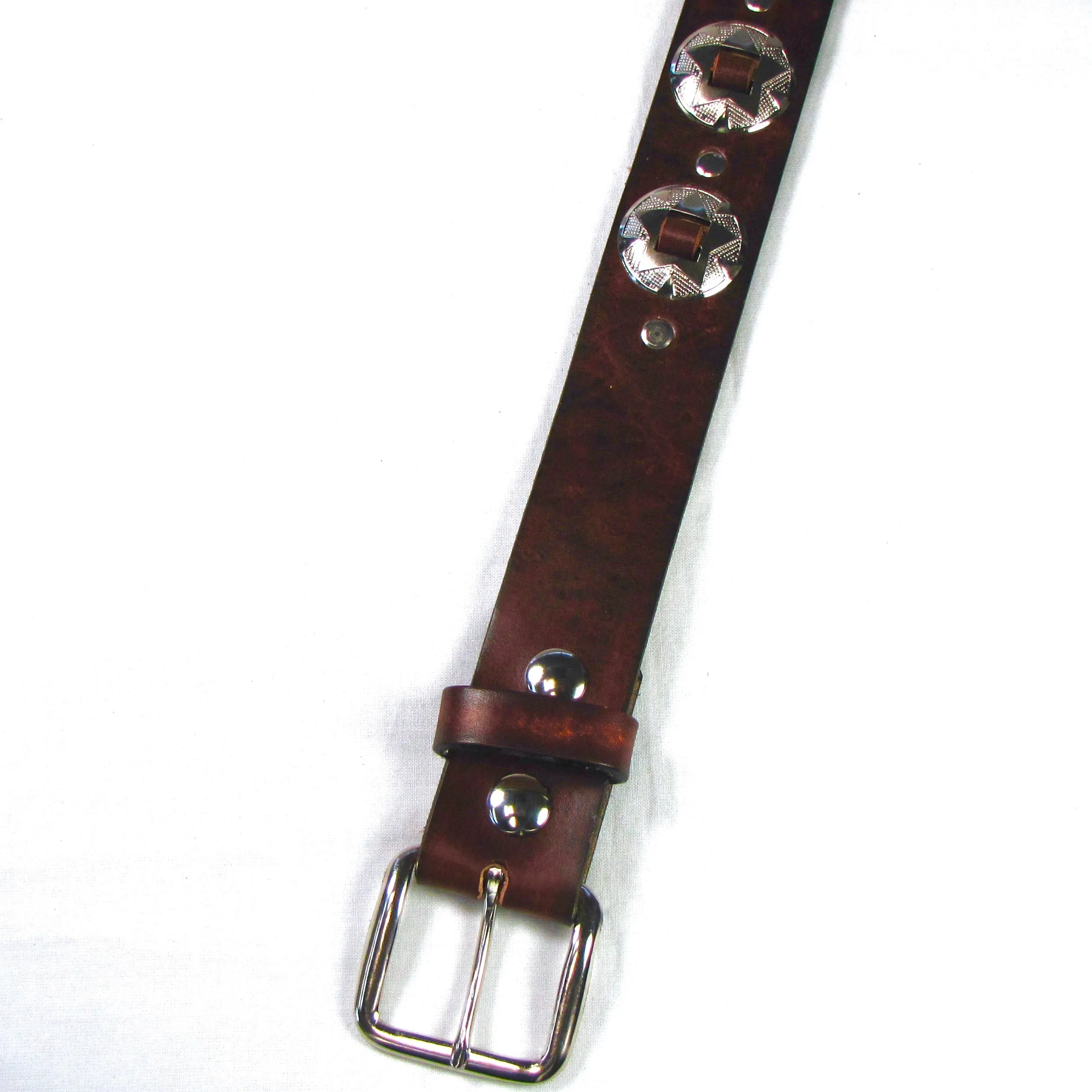 ACB-3  1 1/2" Antique Finish Belt w/ Conchos