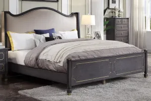 Acme Furniture House Marchese California King Upholstered Panel Bed in Tobacco 28894CK
