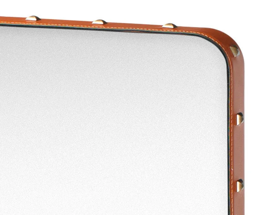 Adnet Wall Mirror, Rectangular - Tan