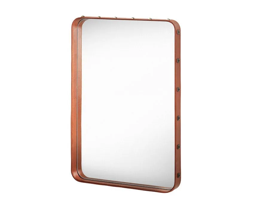 Adnet Wall Mirror, Rectangular - Tan