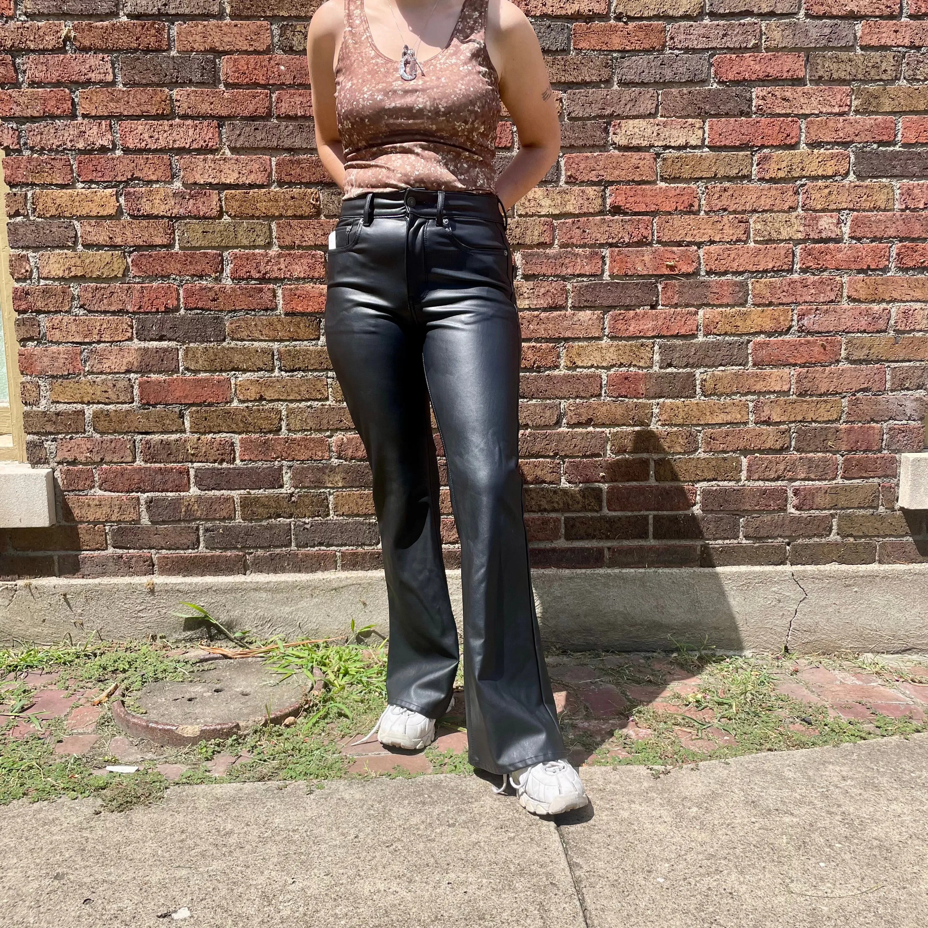 AE faux leather flares