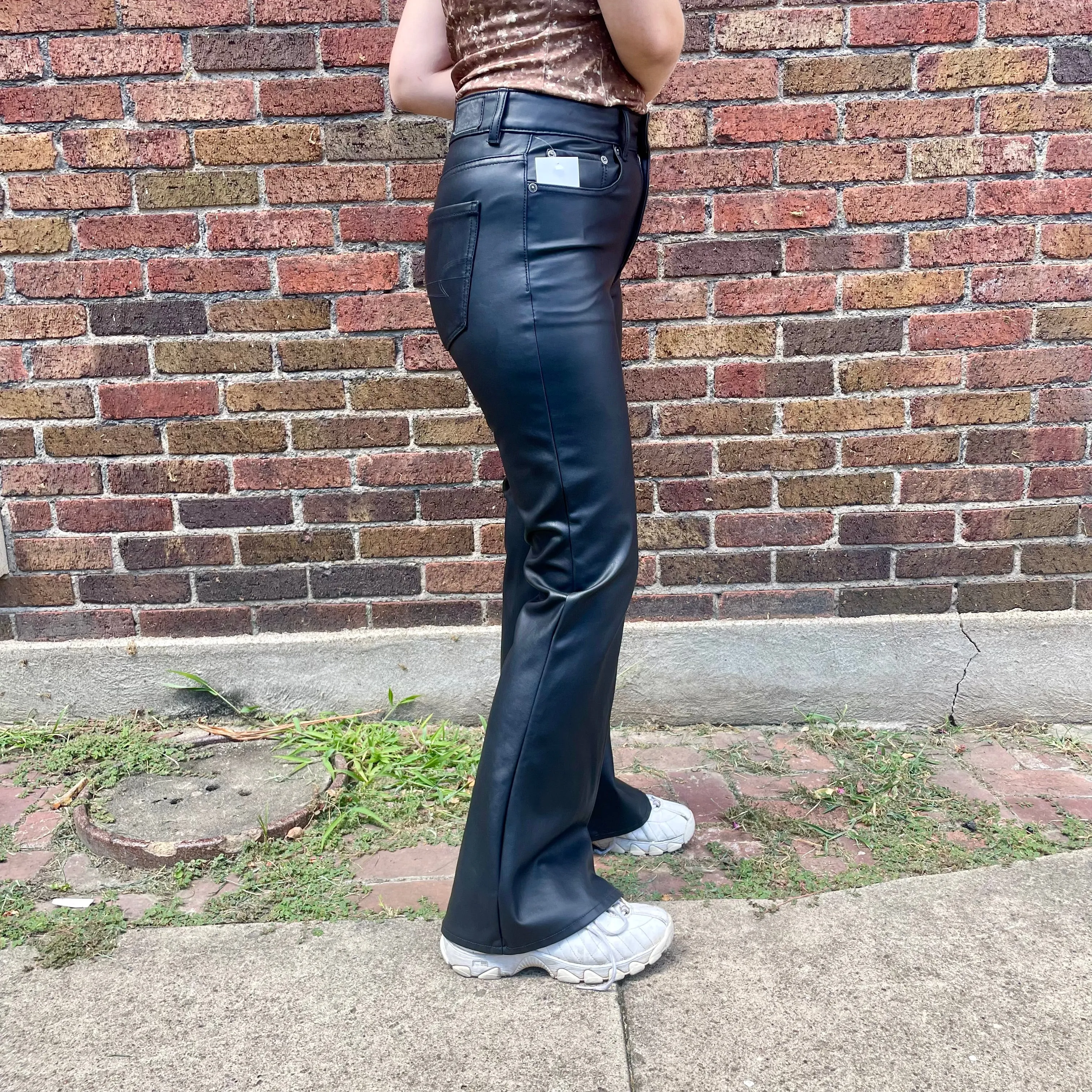AE faux leather flares