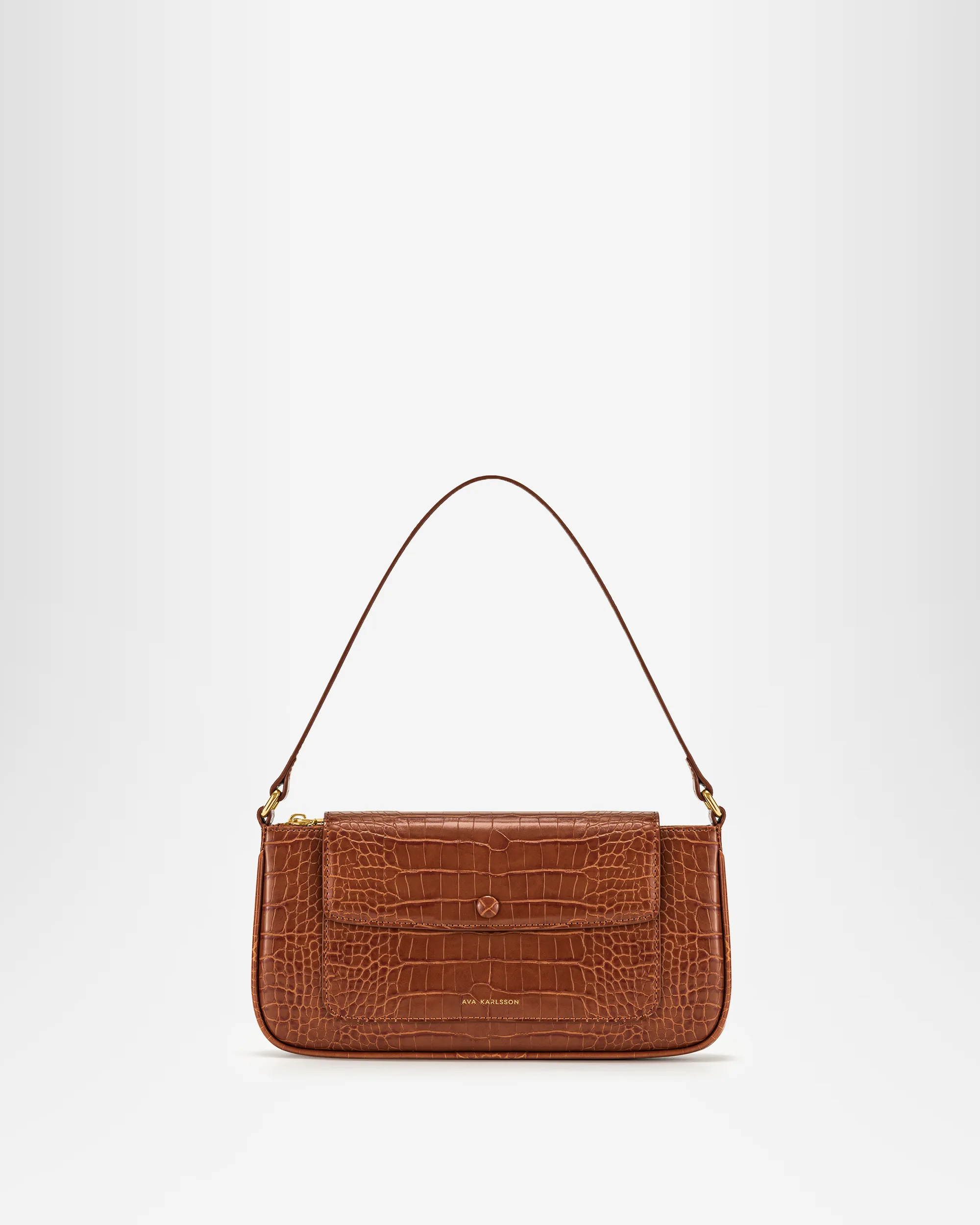 Alisa Shoulder Bag - Brown Croc