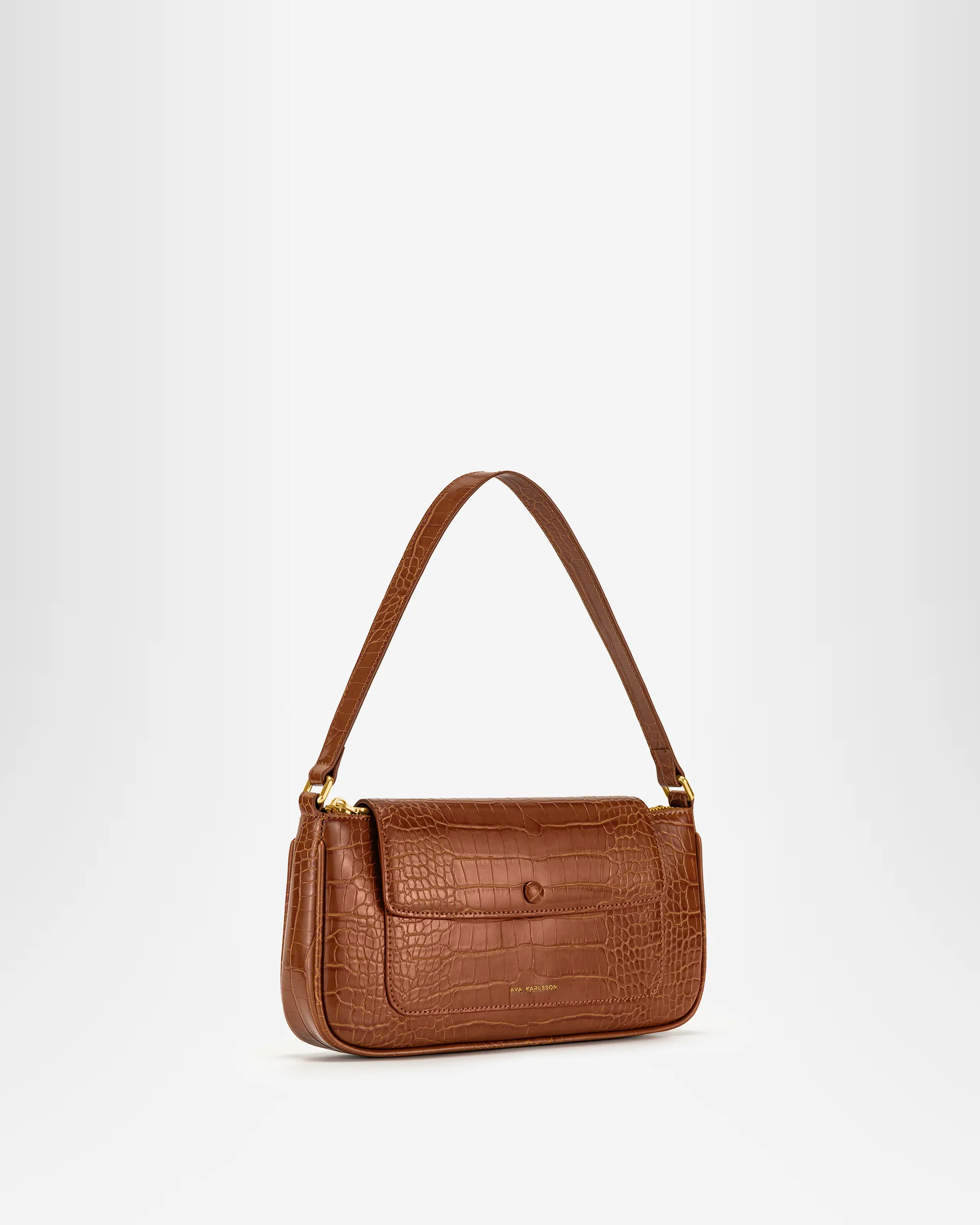 Alisa Shoulder Bag - Brown Croc