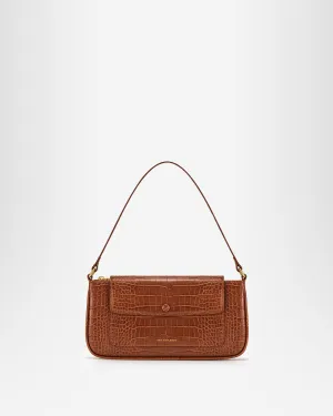 Alisa Shoulder Bag - Brown Croc