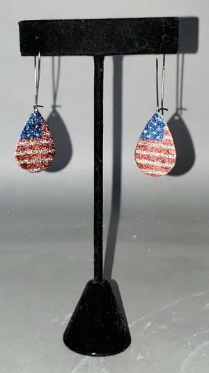 American Flag Drop Earrings