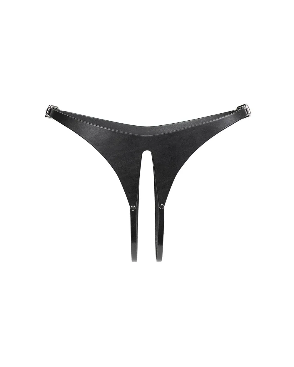 Anoeses: Elida Leather Ouvert Bottom - Black